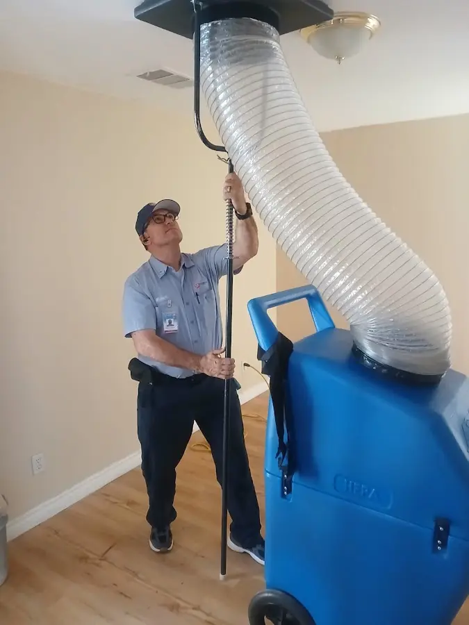 HVAC Installation technician using HEPA equipment in Sandston